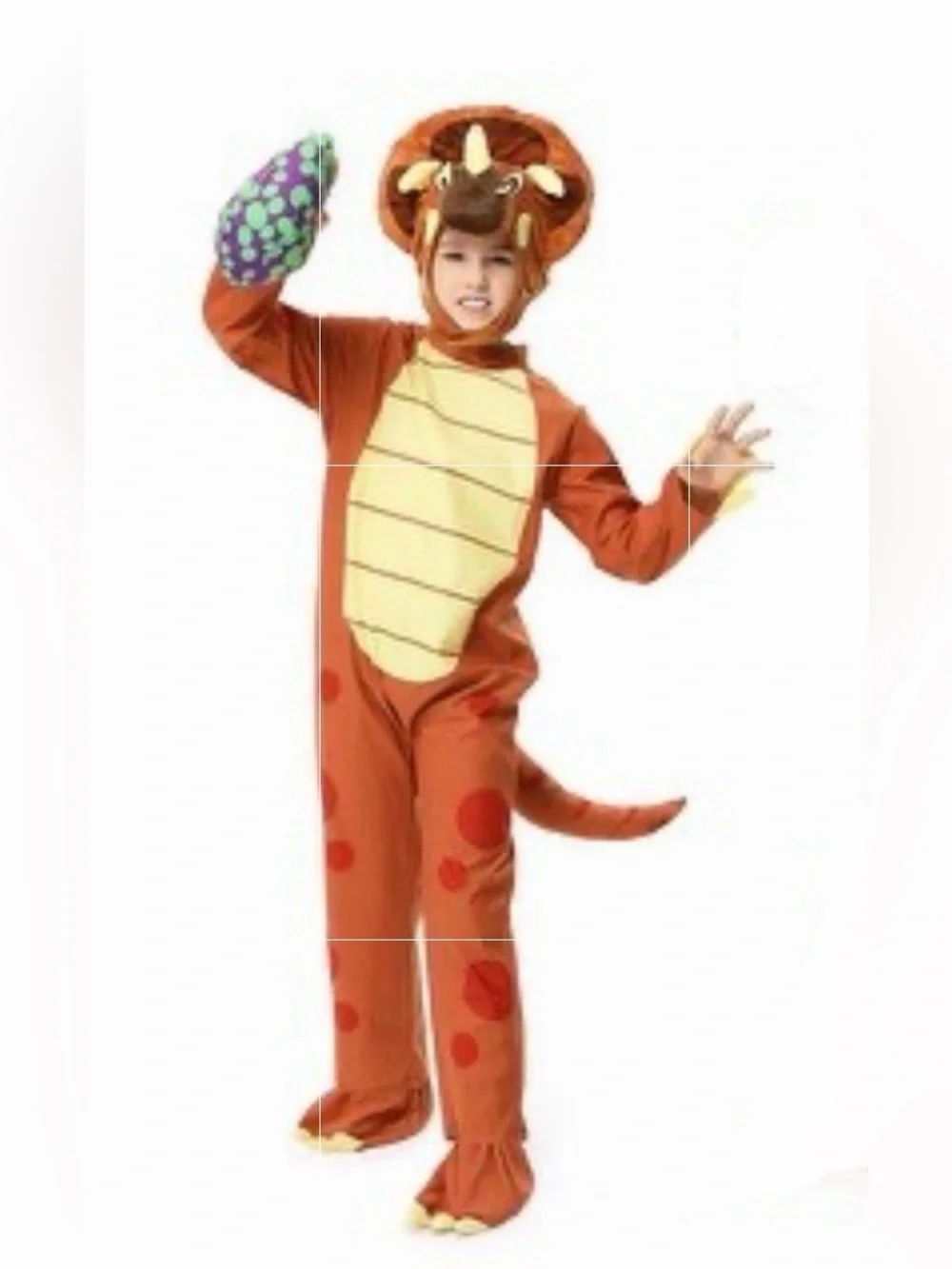 size 4-6 Kids Brown Dinosaur Costume with Hood